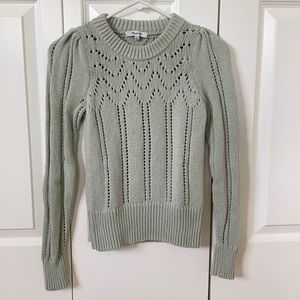 Madewell pointelle puff sleeve sweater